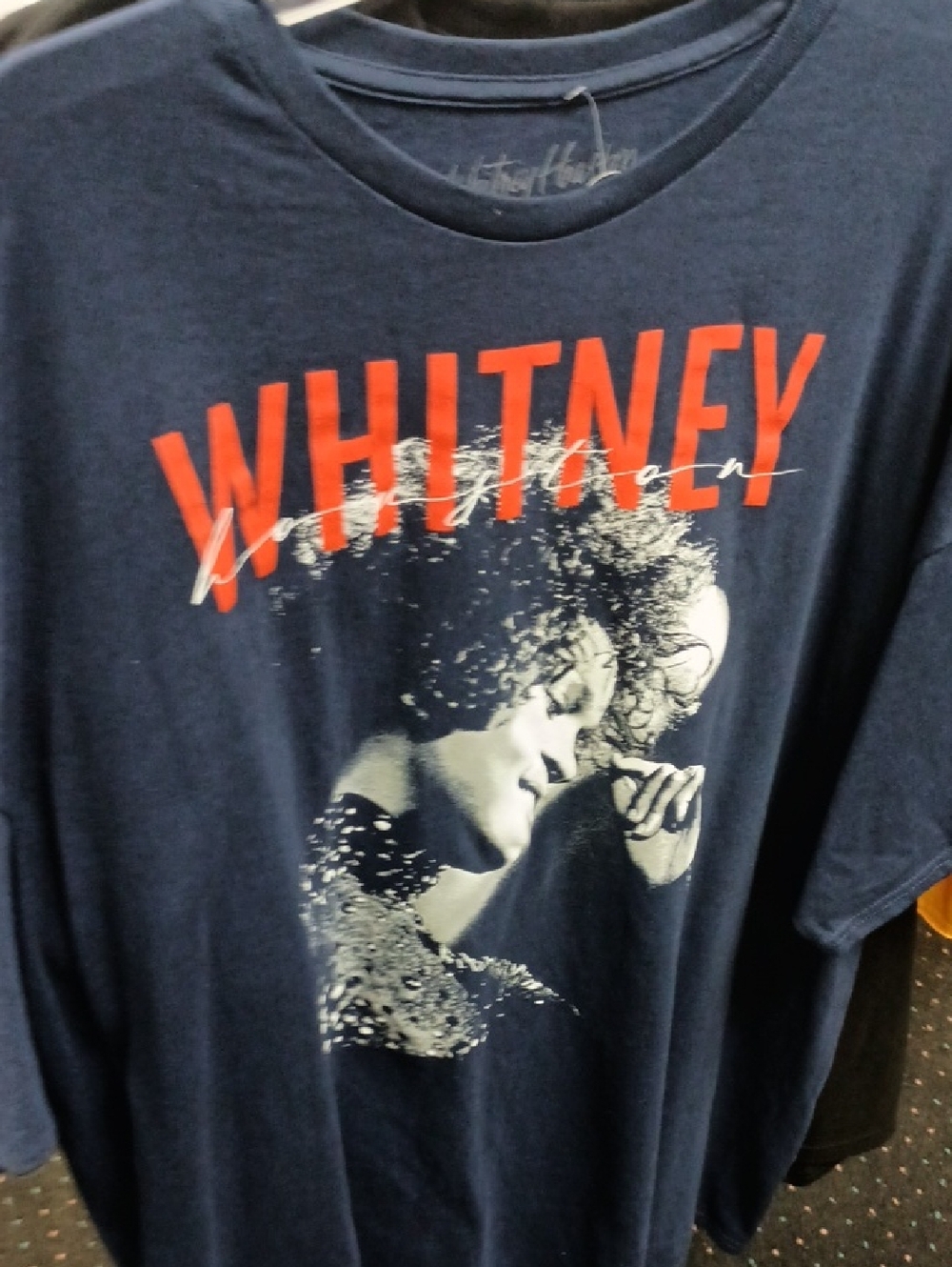 Whitney Tour Graphic Tee - Navy with Red Text